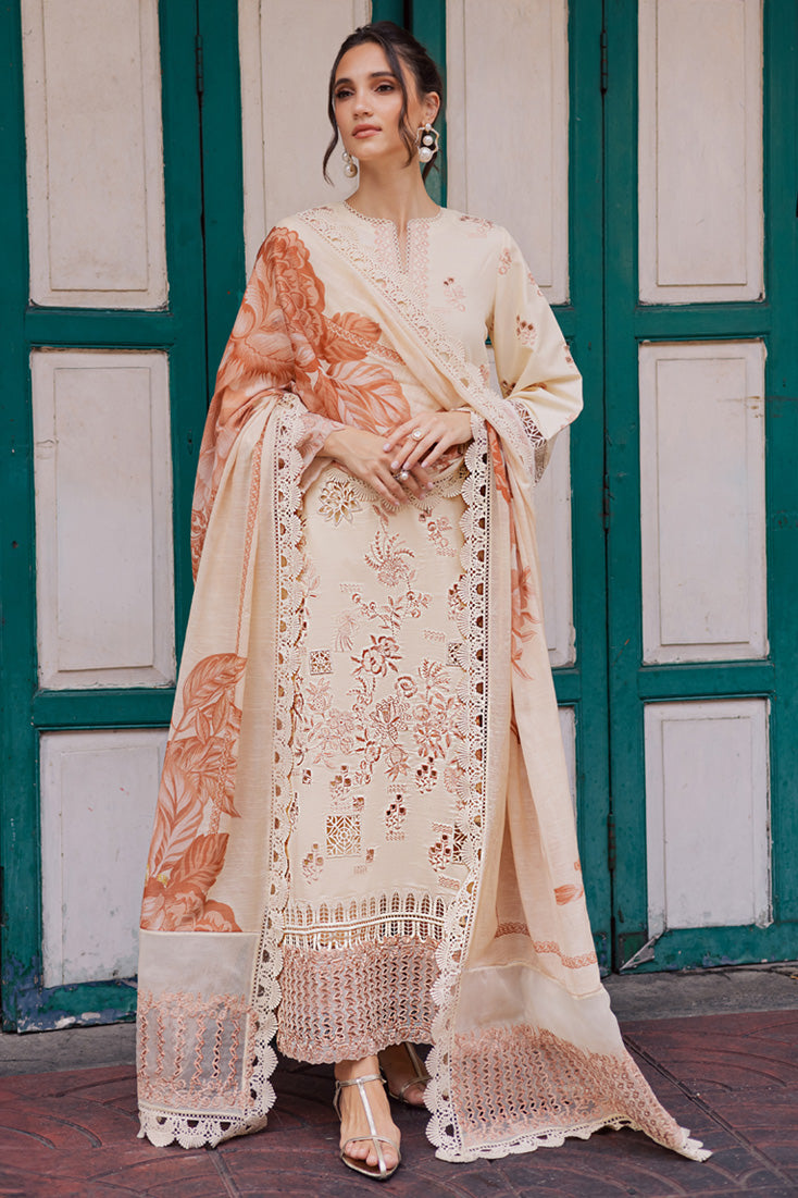 Marjjan | Carnation Lawn | MBL-16 A (ALMOND SKIN) - Official Marjjan - Agha Fabrics UK