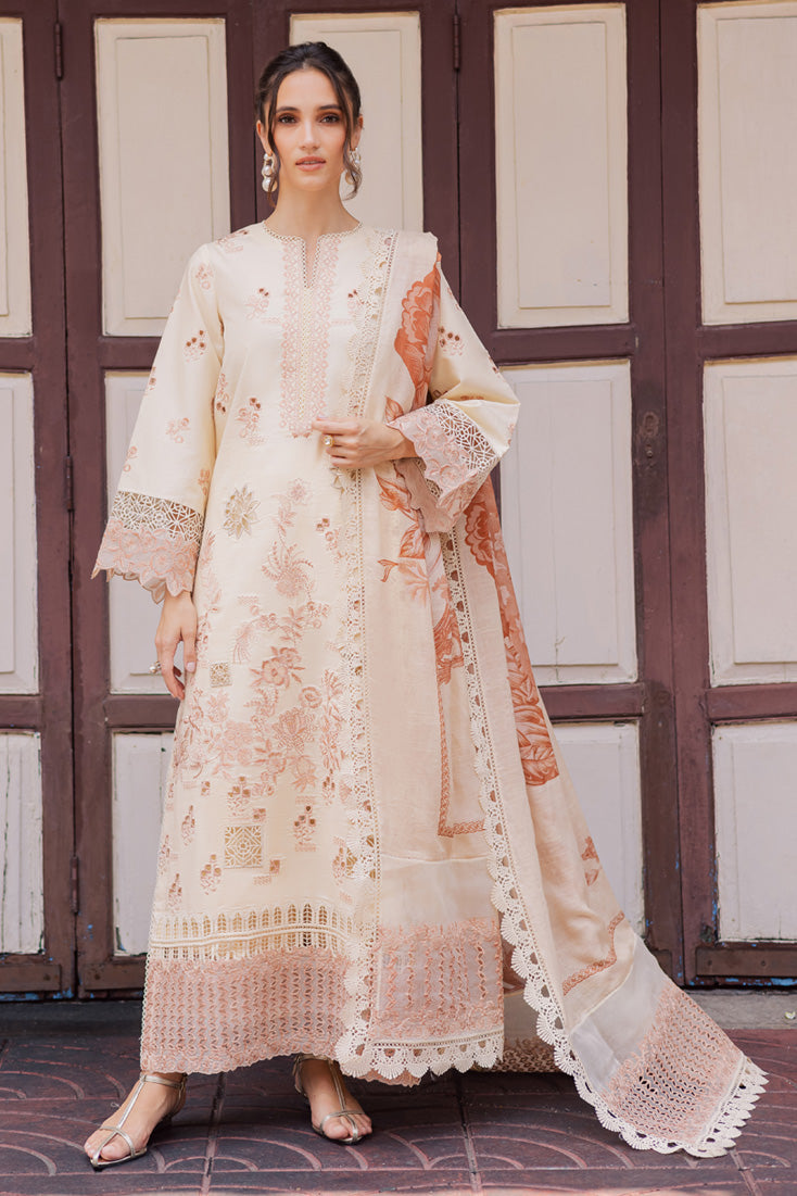 Marjjan | Carnation Lawn | MBL-16 A (ALMOND SKIN) - Official Marjjan - Agha Fabrics UK