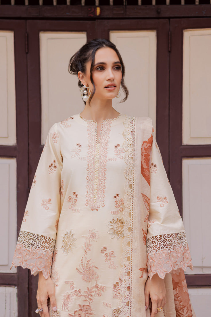 Marjjan | Carnation Lawn | MBL-16 A (ALMOND SKIN) - Official Marjjan - Agha Fabrics UK