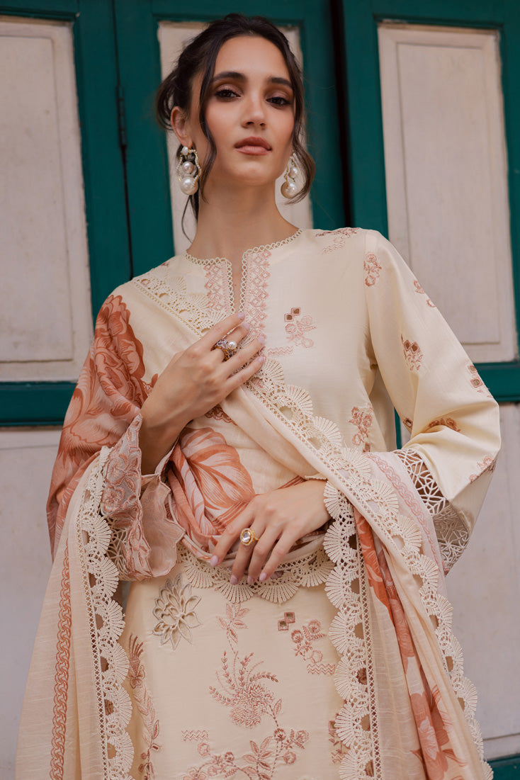 Marjjan | Carnation Lawn | MBL-16 A (ALMOND SKIN) - Official Marjjan - Agha Fabrics UK