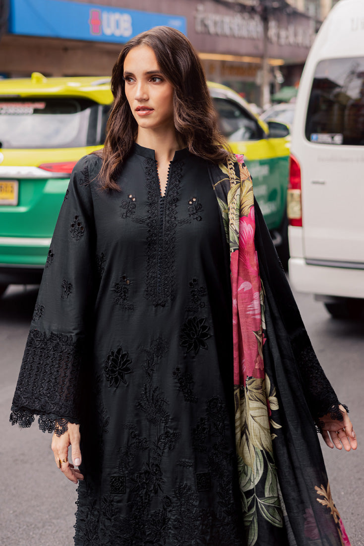 Marjjan | Carnation Lawn | MBL-16 B (BLACK) - Official Marjjan - Agha Fabrics UK