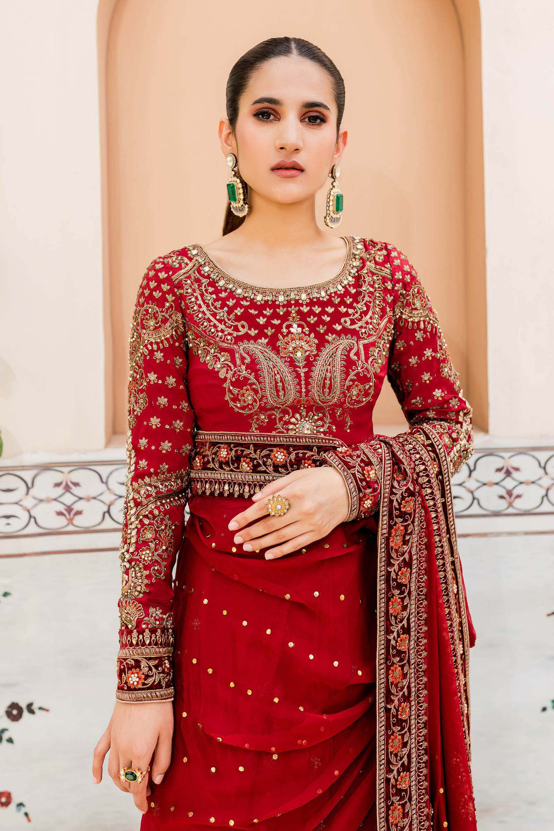 Maria B | Bridal Couture | Deep Red MC-910