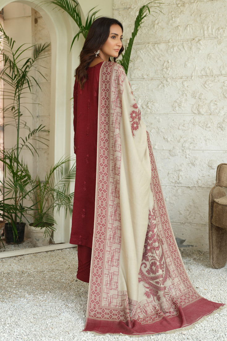 Marjjan | Aangan Embroidered Viscose | MDS-69 (MEHROON) - Official Marjjan - Agha Fabrics UK