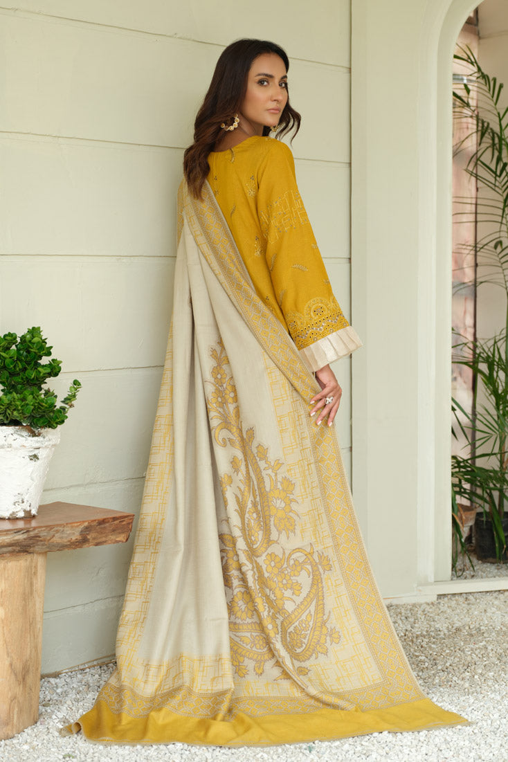 Marjjan | Aangan Embroidered Viscose | MDS-69 (MUSTARD) - Official Marjjan - Agha Fabrics UK