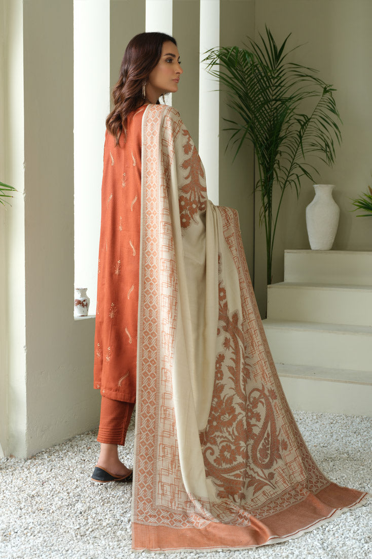 Marjjan | Aangan Embroidered Viscose | MDS-69 (RUST) - Official Marjjan - Agha Fabrics UK
