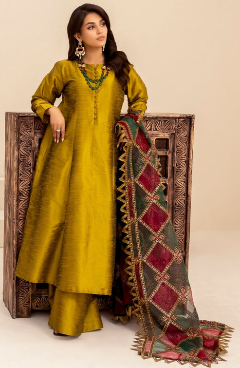 Mohagni | Ishq Aatish Formals | MGS-11 3Pcs Raw Silk