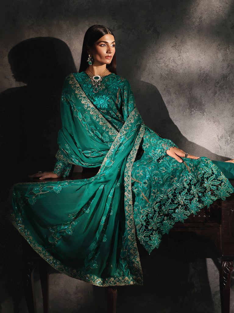 Rajbari | Sage Chiffon Edit | Opulance - Official Rajbari - Agha Fabrics UK
