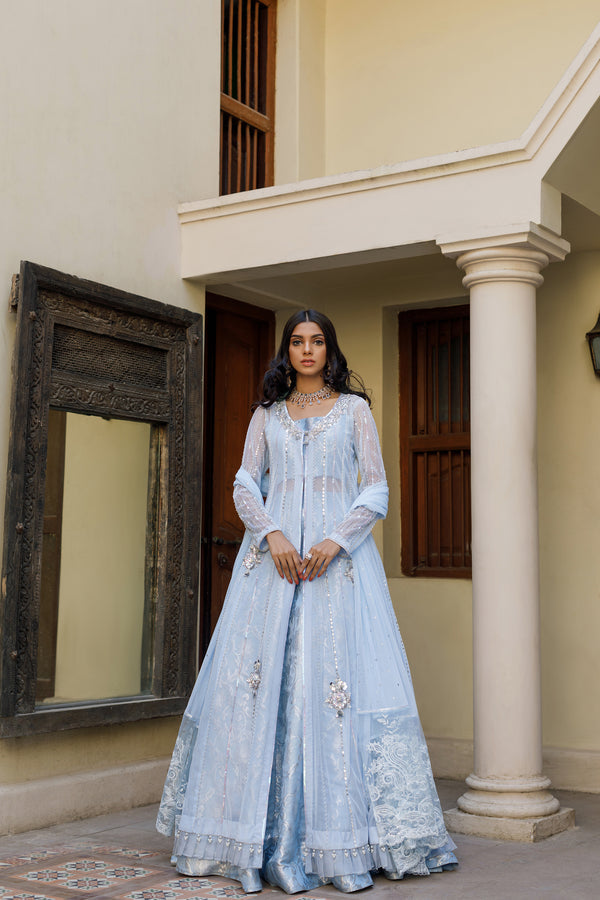 Wahajmkhan | Bahar Begum Formals | BABY BLUE BAHAR