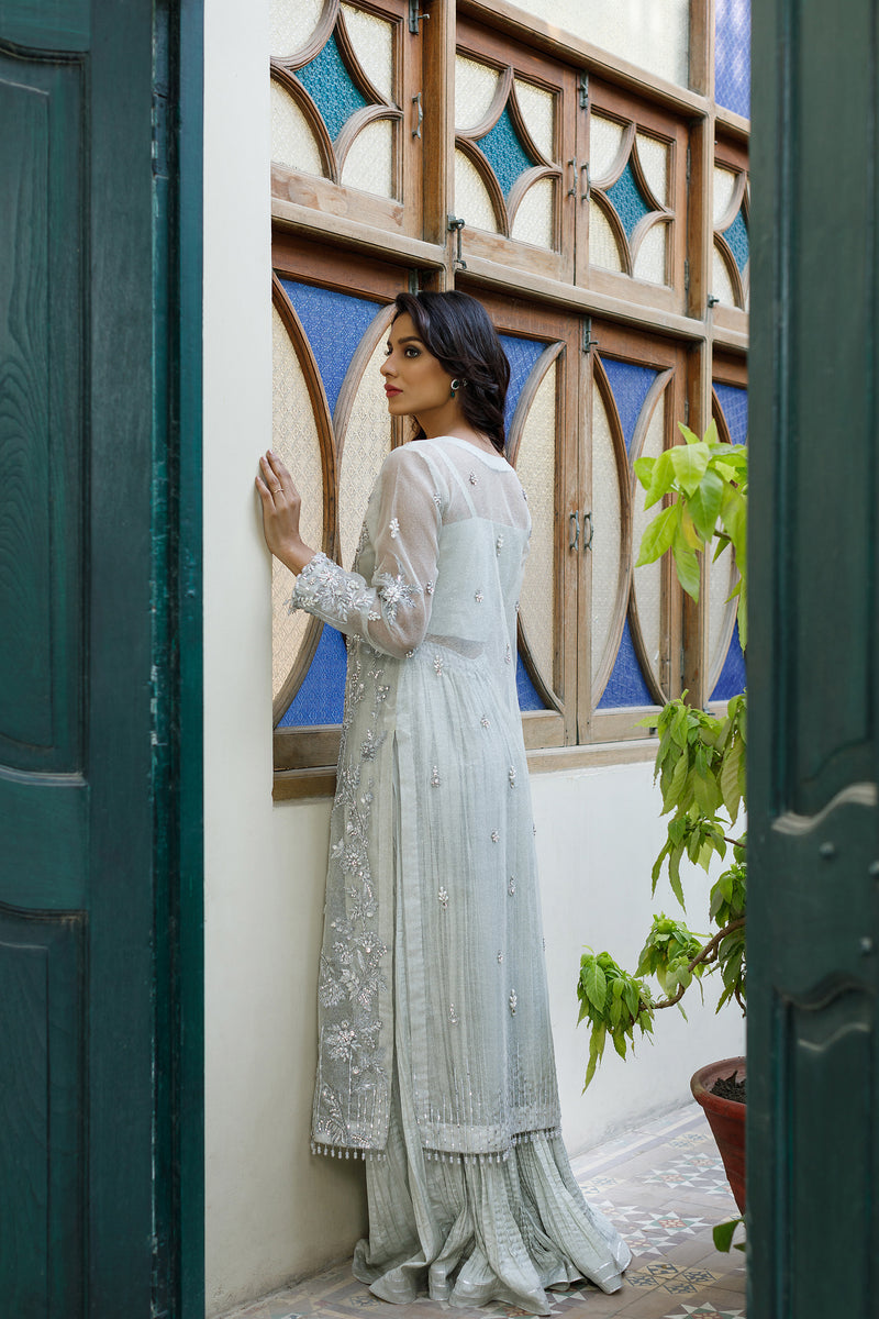 Wahajmkhan | Bahar Begum Formals | SILVER MINT BAHAR JORA