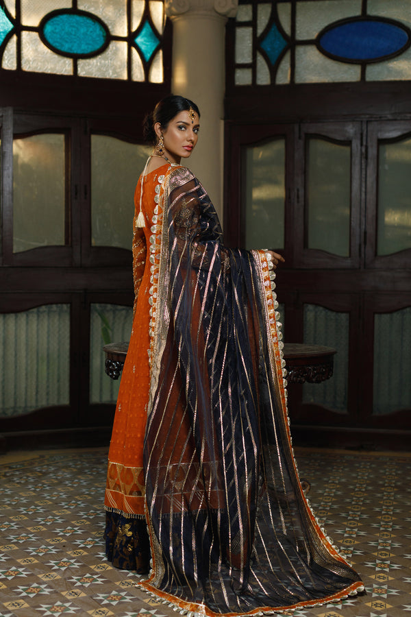 Wahajmkhan | Bahar Begum Formals | SAPPHIRE BURNT ANGARKHA