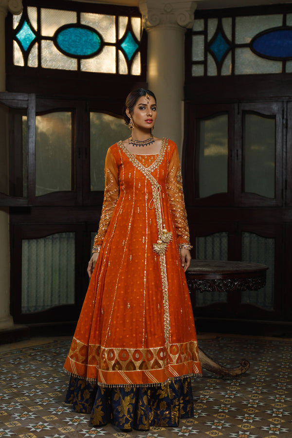 Wahajmkhan | Bahar Begum Formals | SAPPHIRE BURNT ANGARKHA