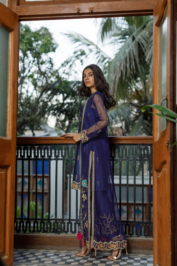 Wahajmkhan | Bahar Begum Formals | NAVY BEGUM JACKET