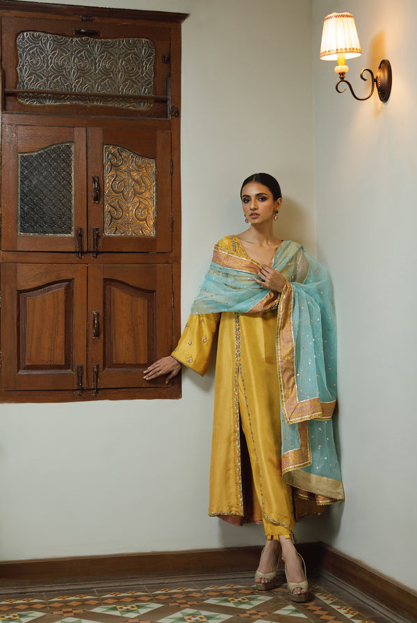 Wahajmkhan | Bahar Begum Formals | MUSTARD BEGUM JORA