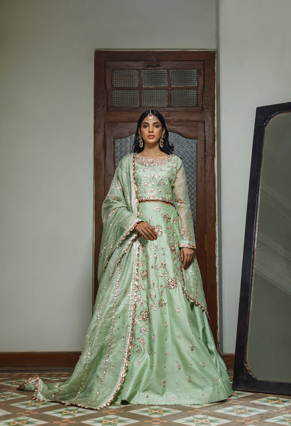 Wahajmkhan | Bahar Begum Formals | MINT BAHAR LEHNGA