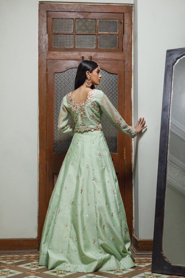 Wahajmkhan | Bahar Begum Formals | MINT BAHAR LEHNGA