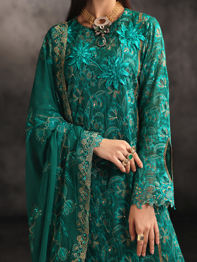Rajbari | Sage Chiffon Edit | Opulance - Official Rajbari - Agha Fabrics UK
