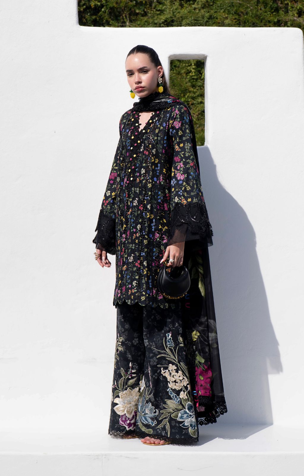 AJR Couture | Printakari Lawn 25 | Midnight Flora - Official AJR Couture - Agha Fabrics UK