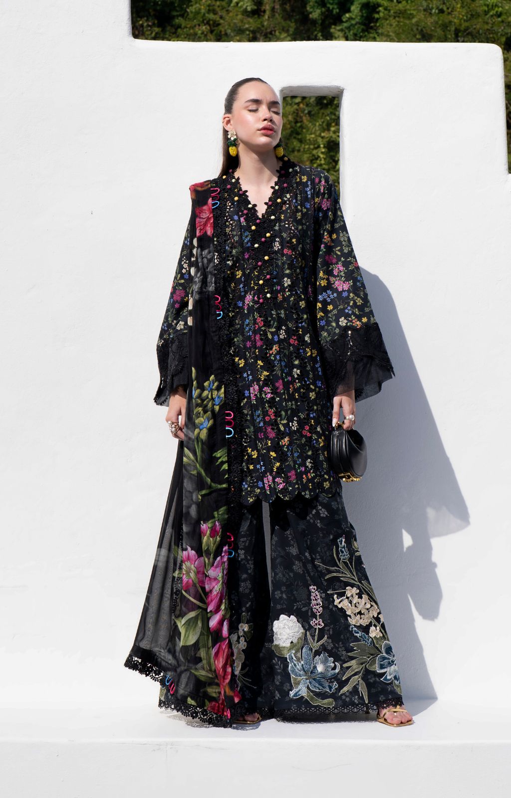 AJR Couture | Printakari Lawn 25 | Midnight Flora - Official AJR Couture - Agha Fabrics UK