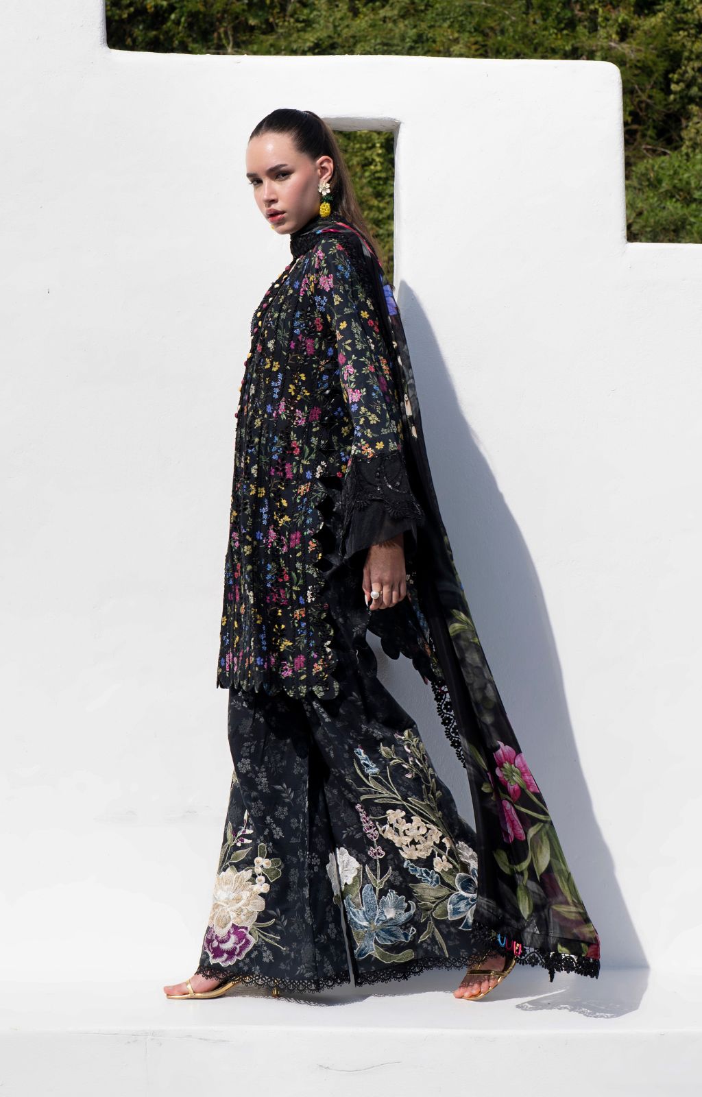 AJR Couture | Printakari Lawn 25 | Midnight Flora - Official AJR Couture - Agha Fabrics UK
