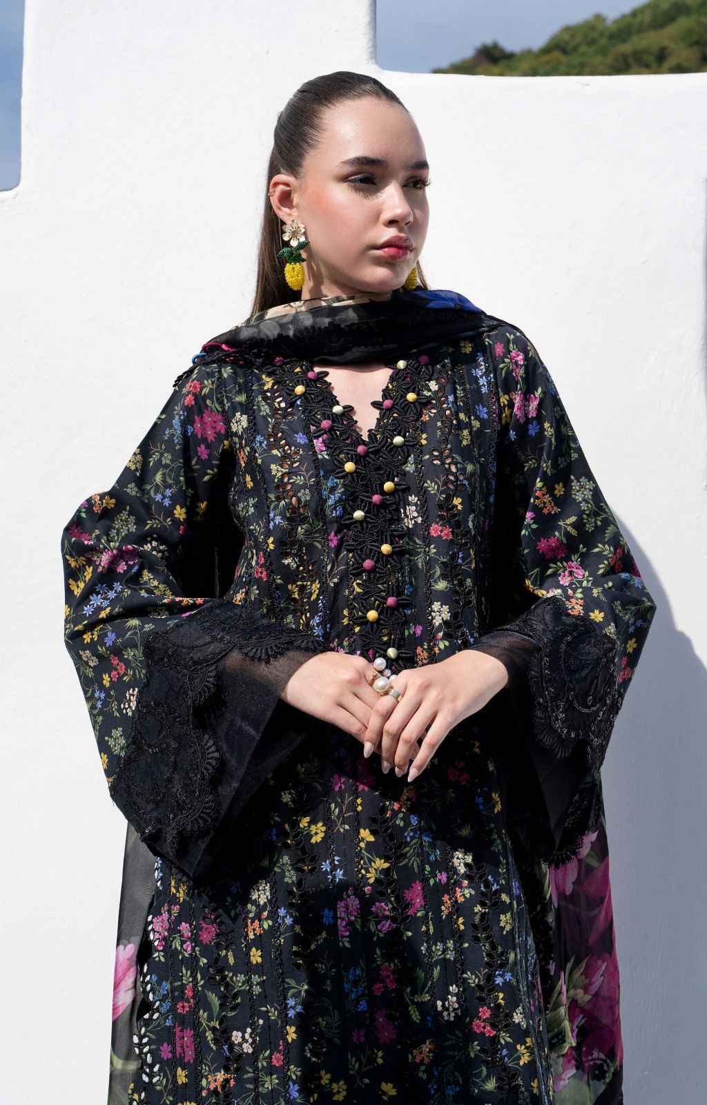 AJR Couture | Printakari Lawn 25 | Midnight Flora - Official AJR Couture - Agha Fabrics UK