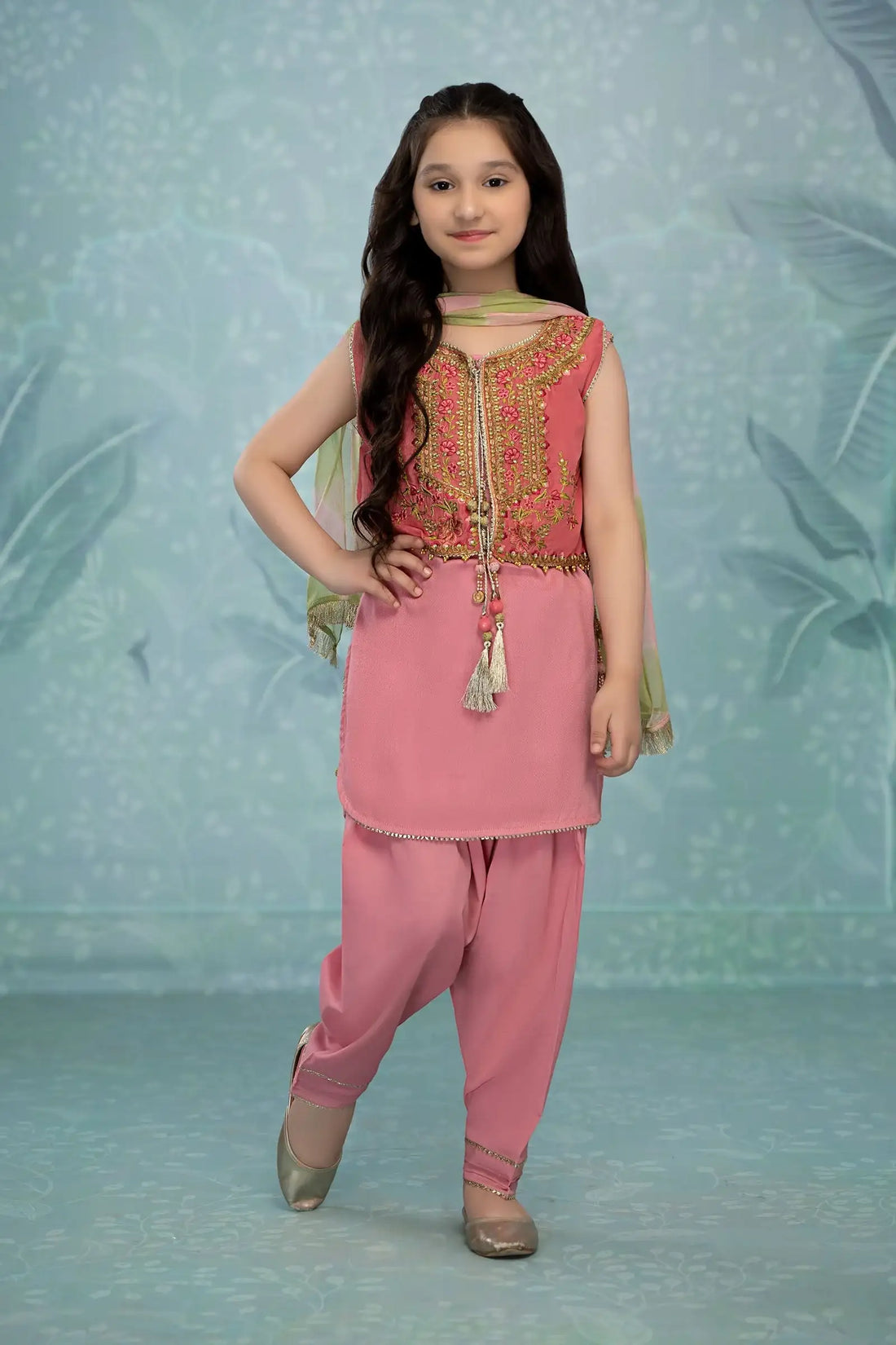 Maria B | Girls | MKD-EF23-06 (Pink) -  Maria B Maria B Kids - Original Designer Dress - House of Maryam