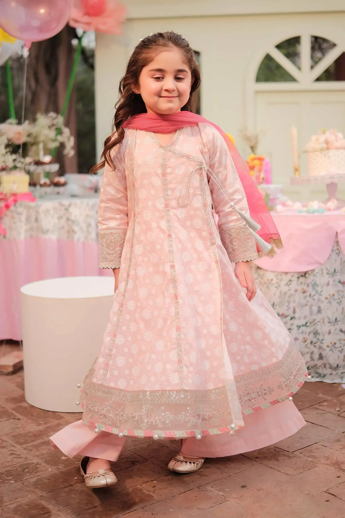 Maria B | Girls | MKD-EF25-09 (Pink) -  Maria B Maria B Kids - Original Designer Dress - House of Maryam