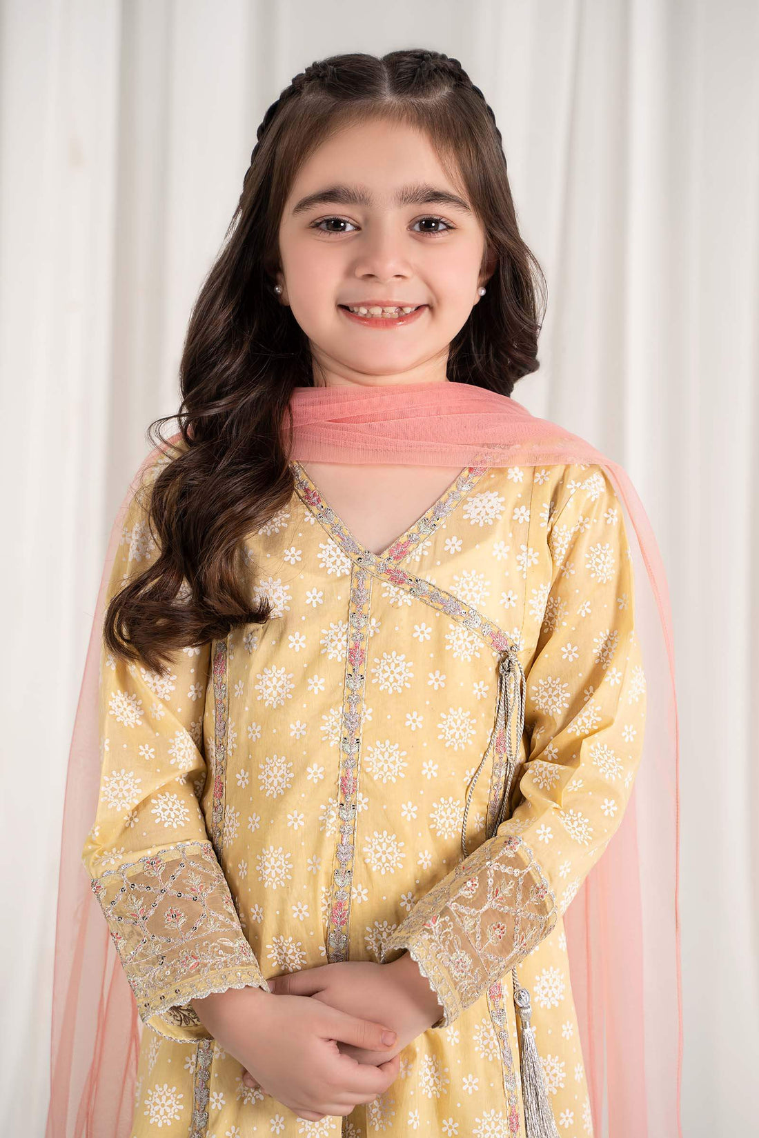Maria B | Girls | MKD-EF25-09 (Yellow) -  Maria B Maria B Kids - Original Designer Dress - House of Maryam