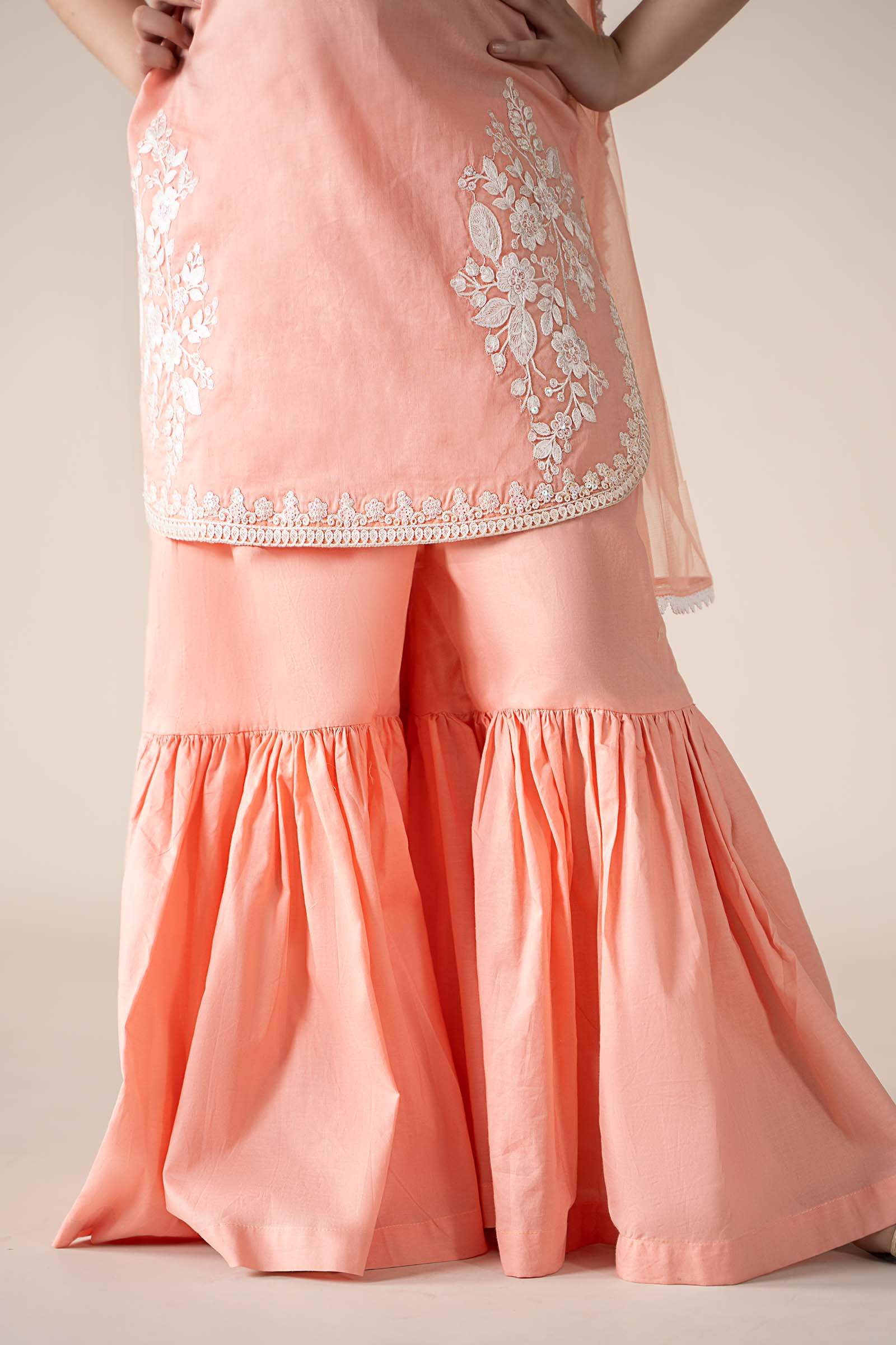 Maria B | Girls | MKD-EF25-60 (Peach) -  Maria B Maria B Kids - Original Designer Dress - House of Maryam