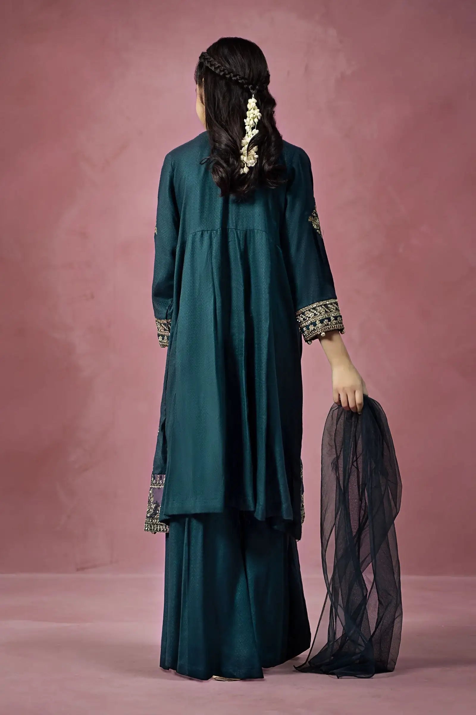 Maria B | Girls | MKD-W24-02 (Teal) -  Maria B Maria B Kids - Original Designer Dress - House of Maryam