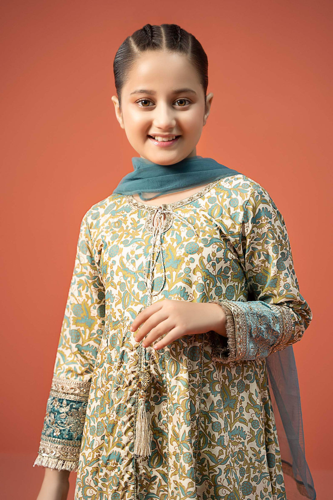 Maria B | Girls | MKD-W24-25 (Off White) -  Maria B Maria B Kids - Original Designer Dress - House of Maryam