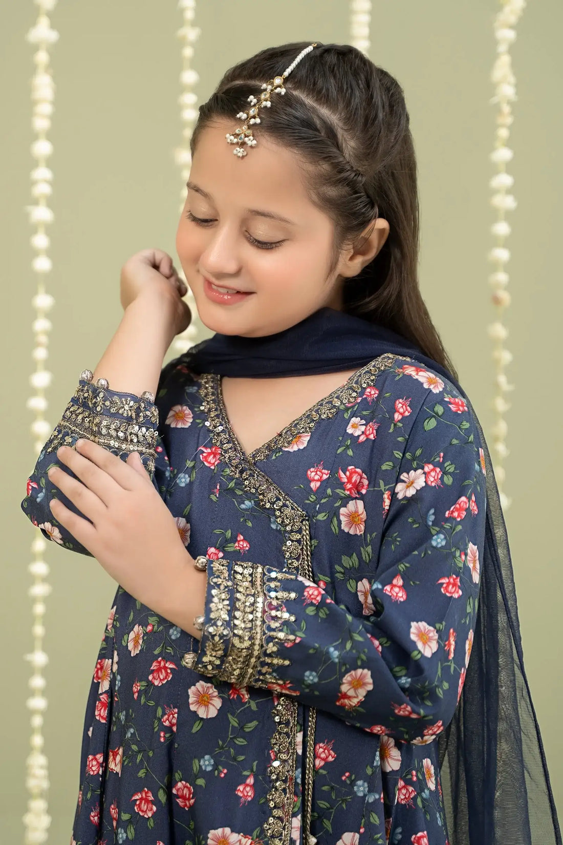 Maria B | Girls | MKD-W24-26 (Printed Blue) -  Maria B Maria B Kids - Original Designer Dress - House of Maryam