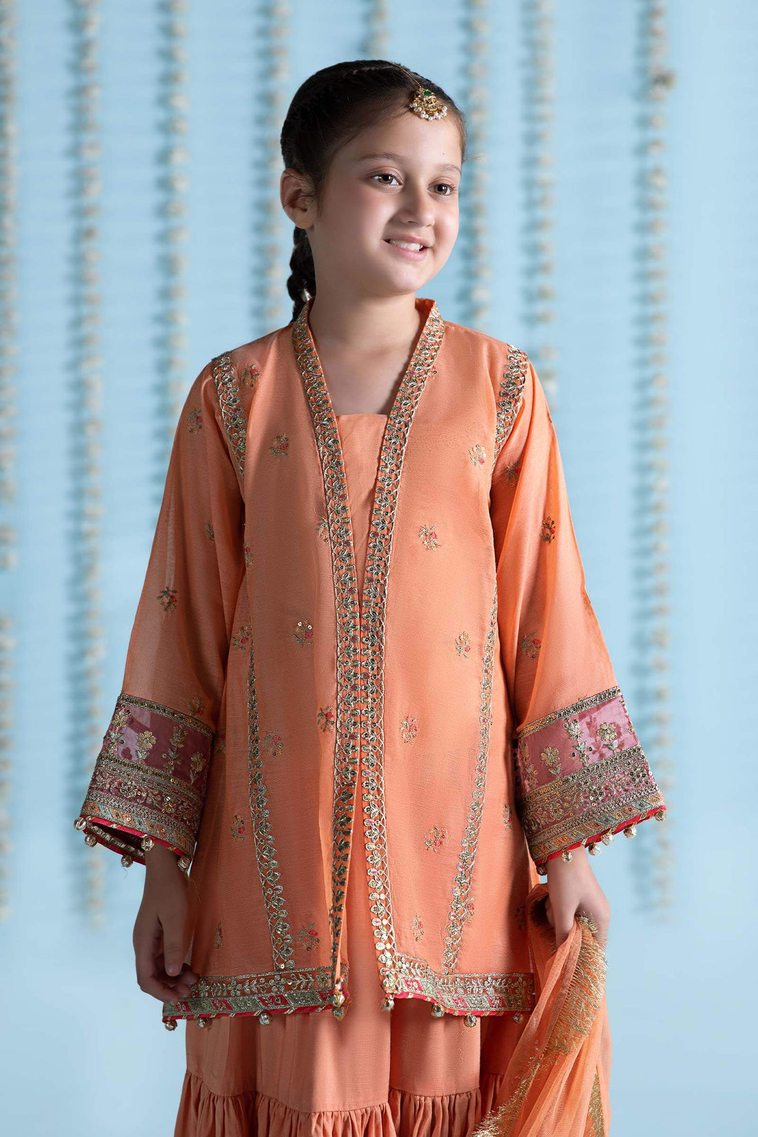 Maria B | Girls | MKS-EA24-04 (Orange) -  Maria B Maria B Kids - Original Designer Dress - House of Maryam