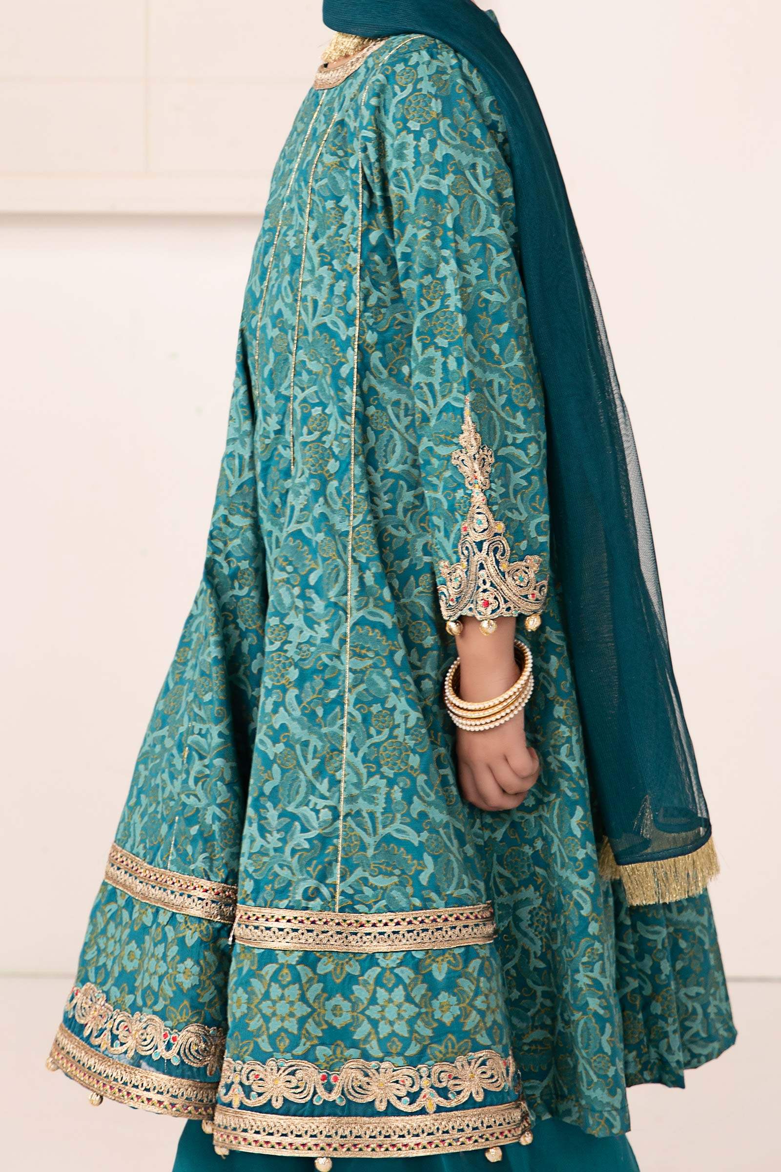 Maria B | Girls | MKS-EA24-05 (Teal) -  Maria B Maria B Kids - Original Designer Dress - House of Maryam