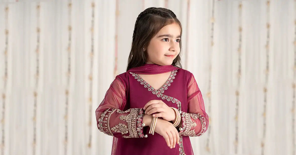 Maria B | Girls | MKS-EF25-43 (Purple) -  Maria B Maria B Kids - Original Designer Dress - House of Maryam