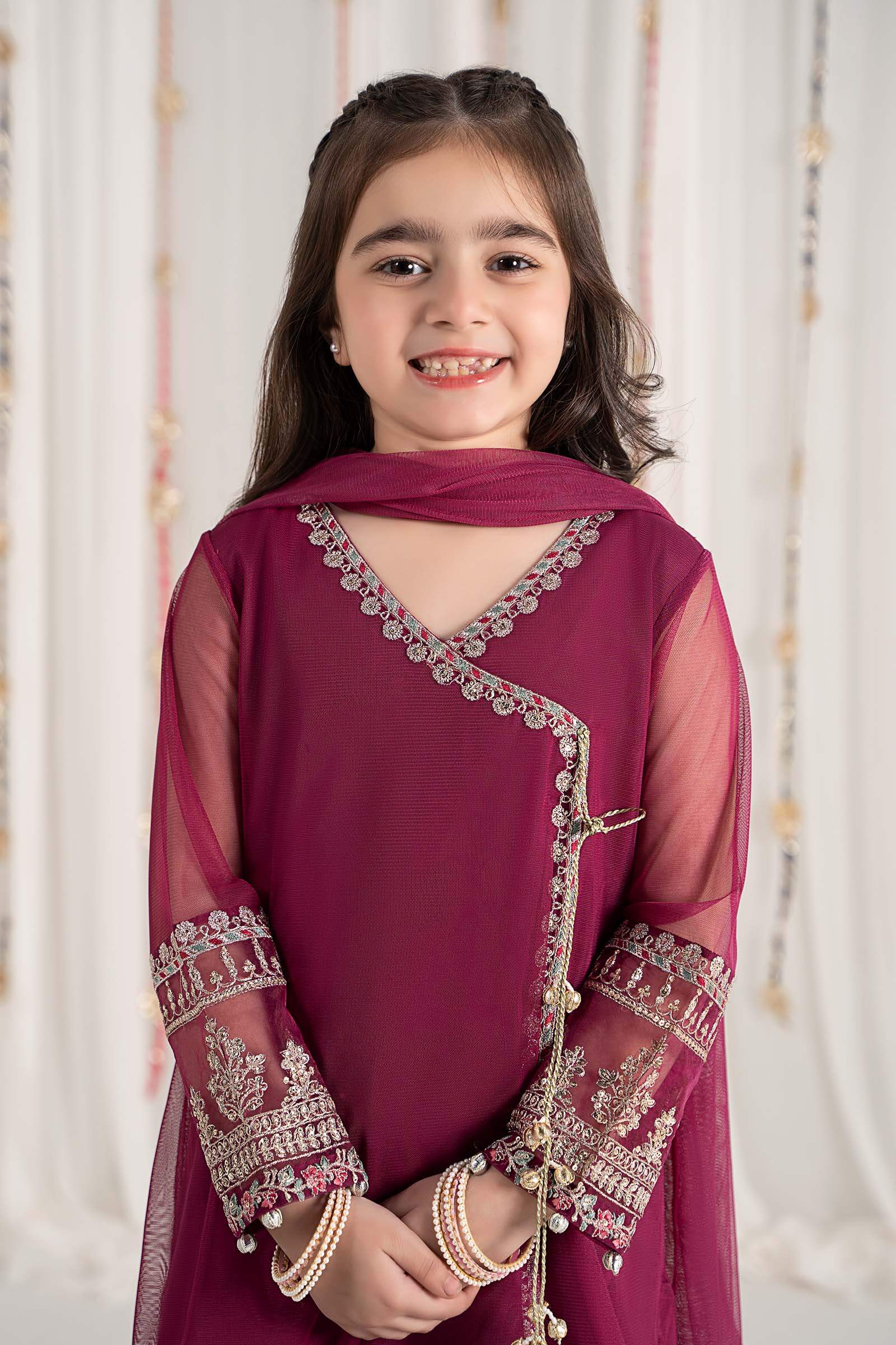 Maria B | Girls | MKS-EF25-43 (Purple) -  Maria B Maria B Kids - Original Designer Dress - House of Maryam