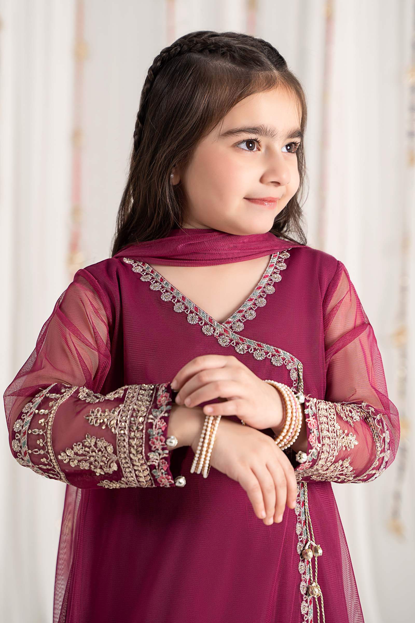 Maria B | Girls | MKS-EF25-43 (Purple) -  Maria B Maria B Kids - Original Designer Dress - House of Maryam