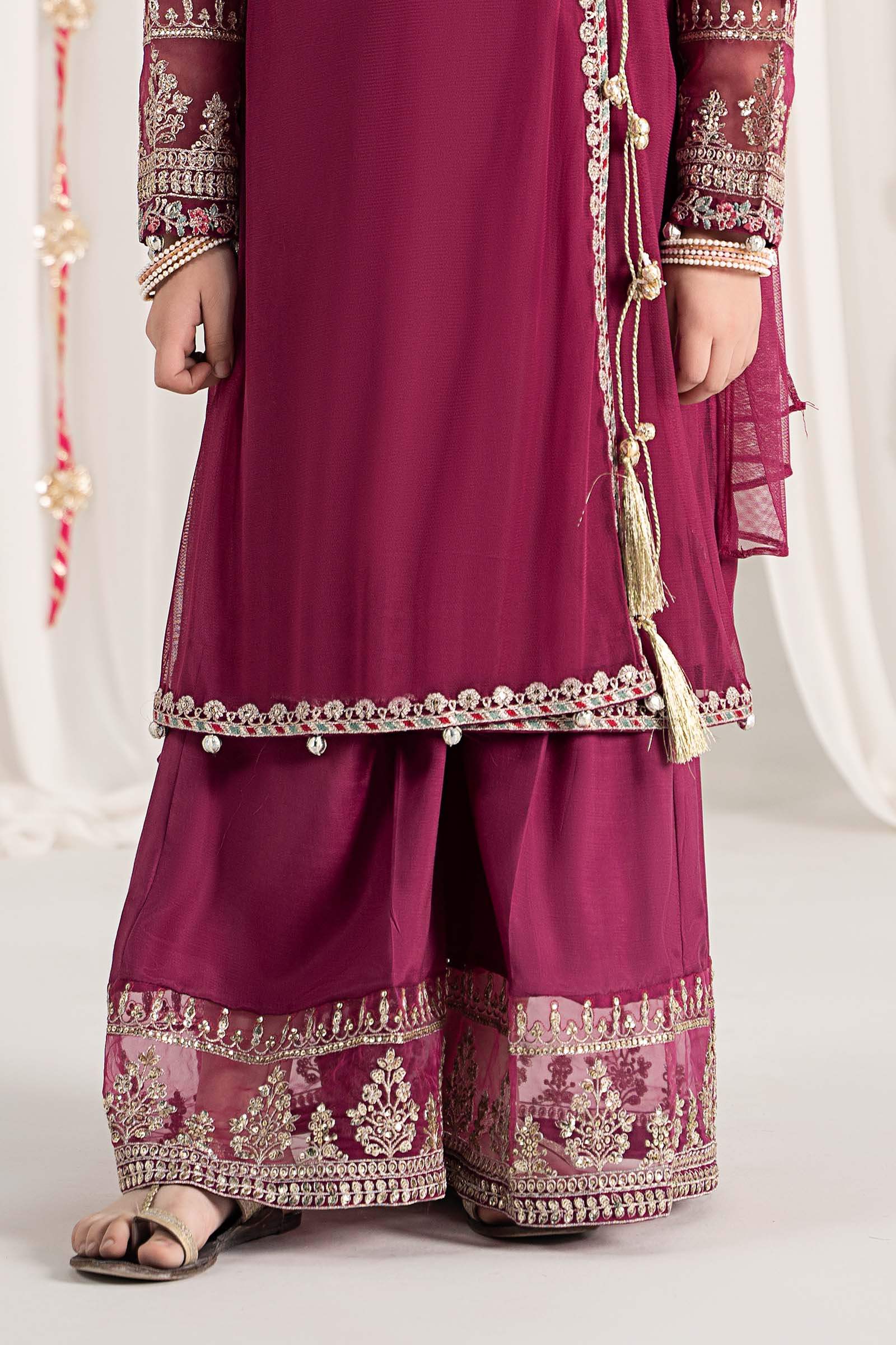 Maria B | Girls | MKS-EF25-43 (Purple) -  Maria B Maria B Kids - Original Designer Dress - House of Maryam
