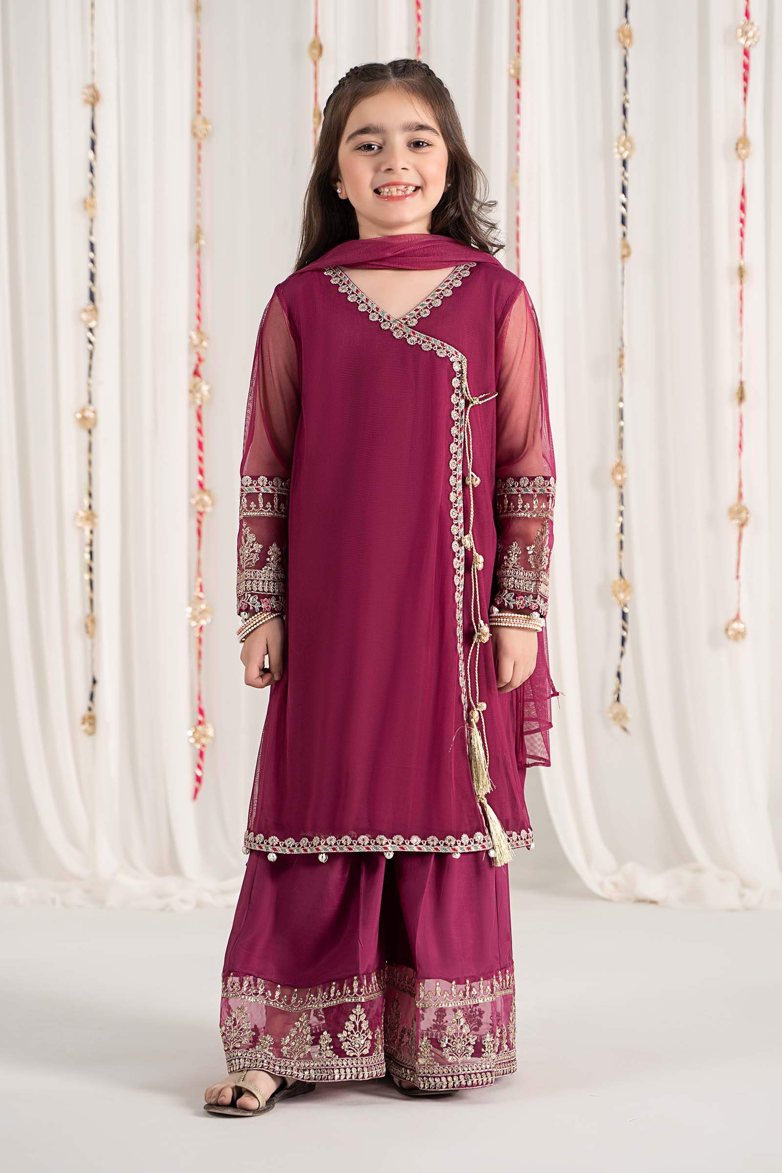 Maria B | Girls | MKS-EF25-43 (Purple) -  Maria B Maria B Kids - Original Designer Dress - House of Maryam