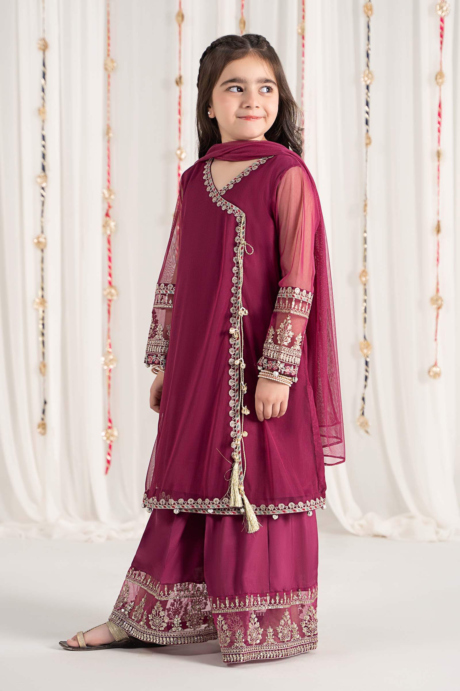 Maria B | Girls | MKS-EF25-43 (Purple) -  Maria B Maria B Kids - Original Designer Dress - House of Maryam