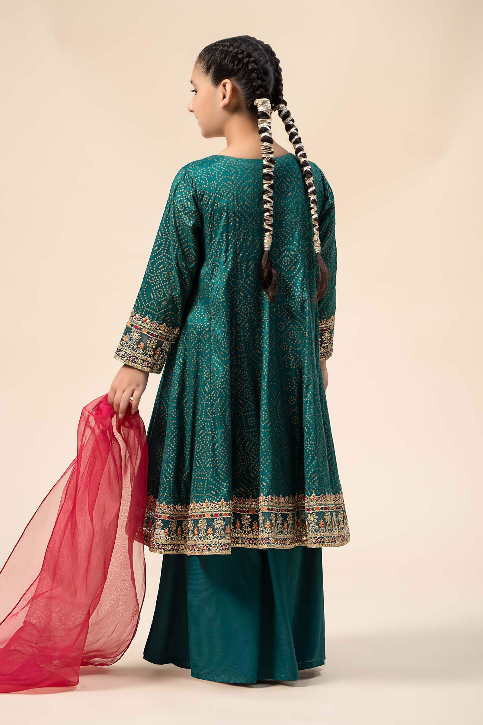 Maria B | Girls | MKS-W24-29 (Teal) -  Maria B Maria B Kids - Original Designer Dress - House of Maryam