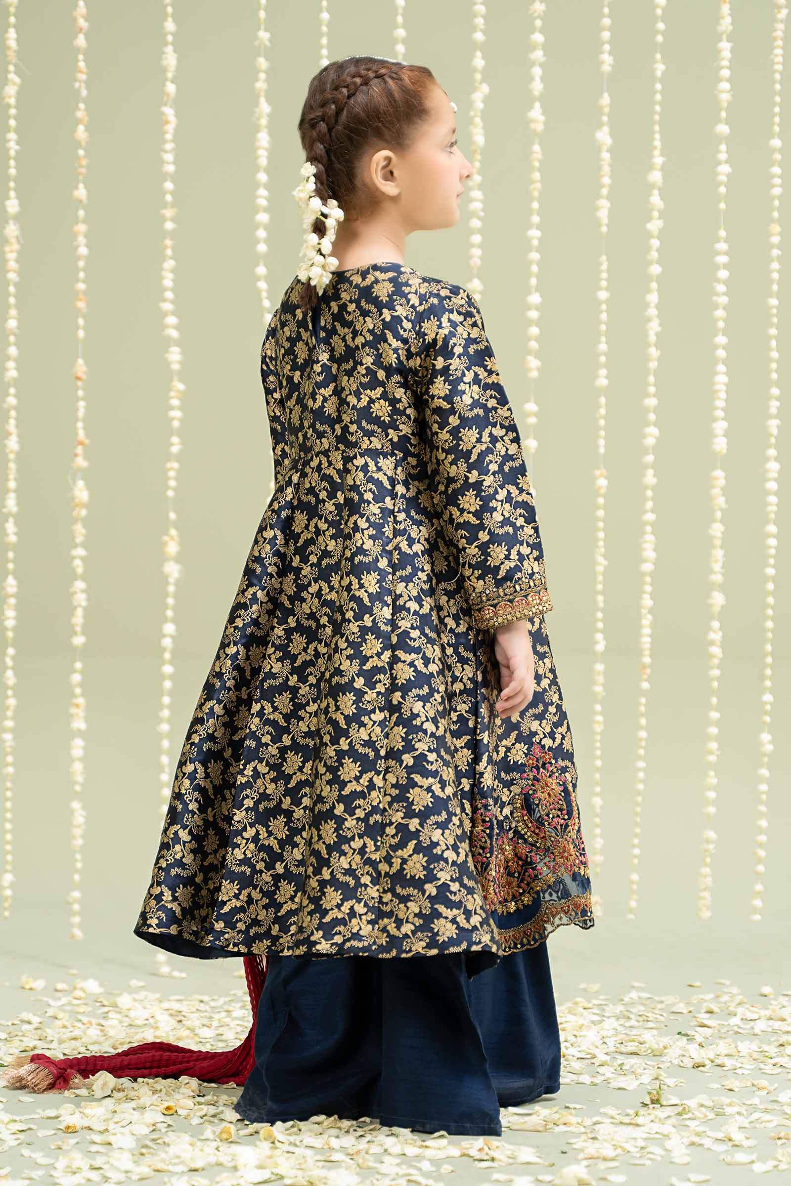 Maria B | Girls | MKS-W24-30 (Navy Blue) -  Maria B Maria B Kids - Original Designer Dress - House of Maryam