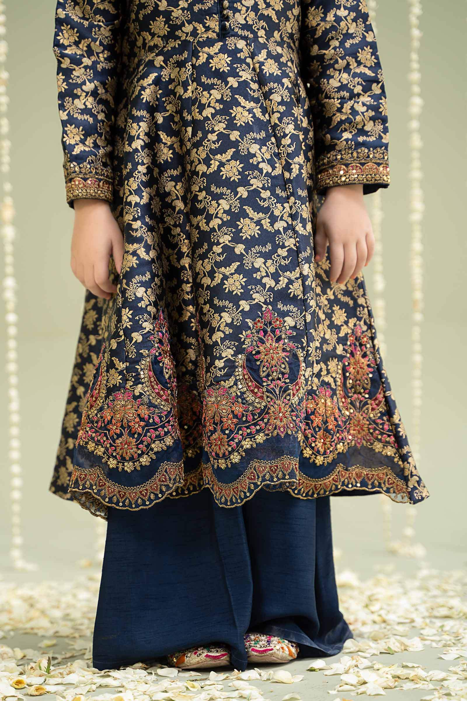Maria B | Girls | MKS-W24-30 (Navy Blue) -  Maria B Maria B Kids - Original Designer Dress - House of Maryam