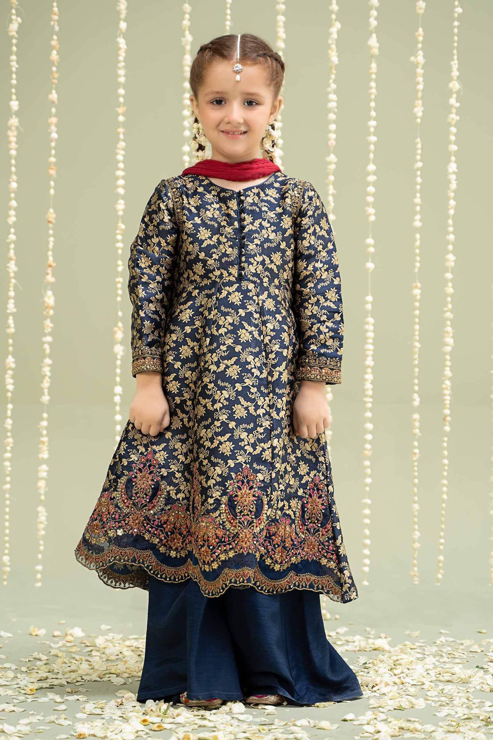 Maria B | Girls | MKS-W24-30 (Navy Blue) -  Maria B Maria B Kids - Original Designer Dress - House of Maryam