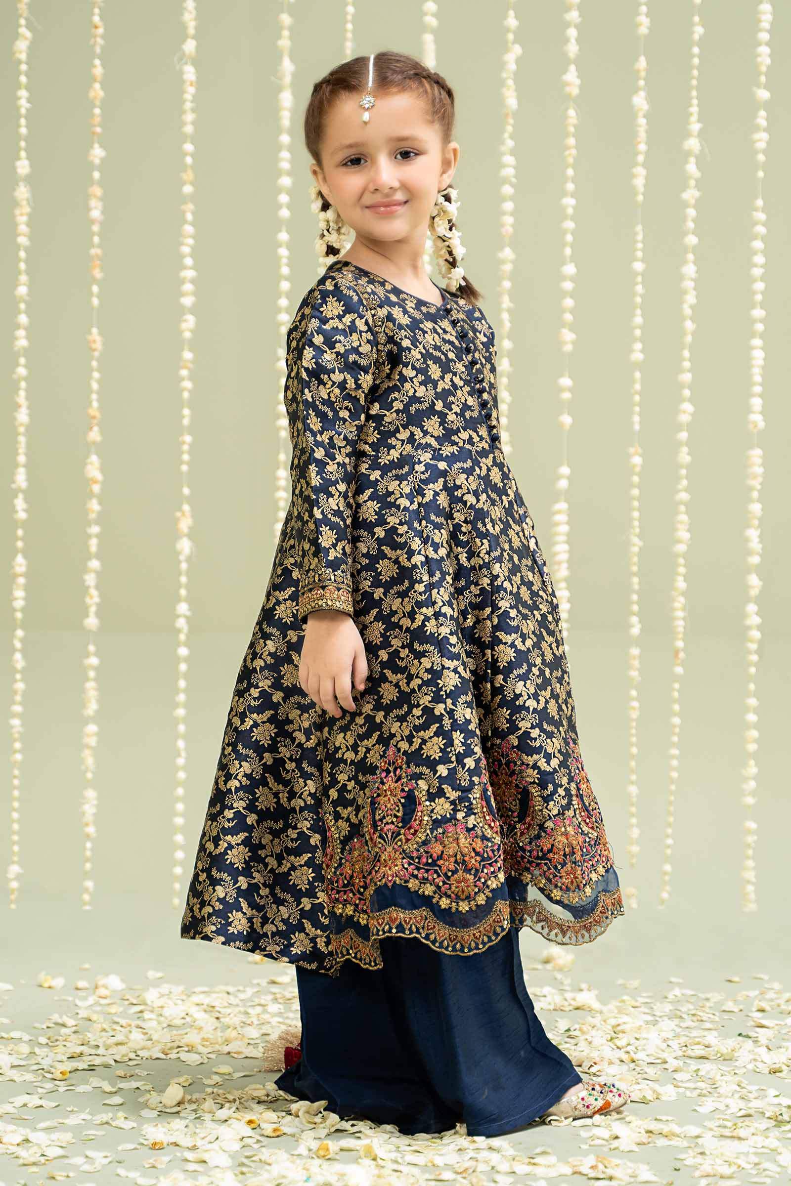Maria B | Girls | MKS-W24-30 (Navy Blue) -  Maria B Maria B Kids - Original Designer Dress - House of Maryam