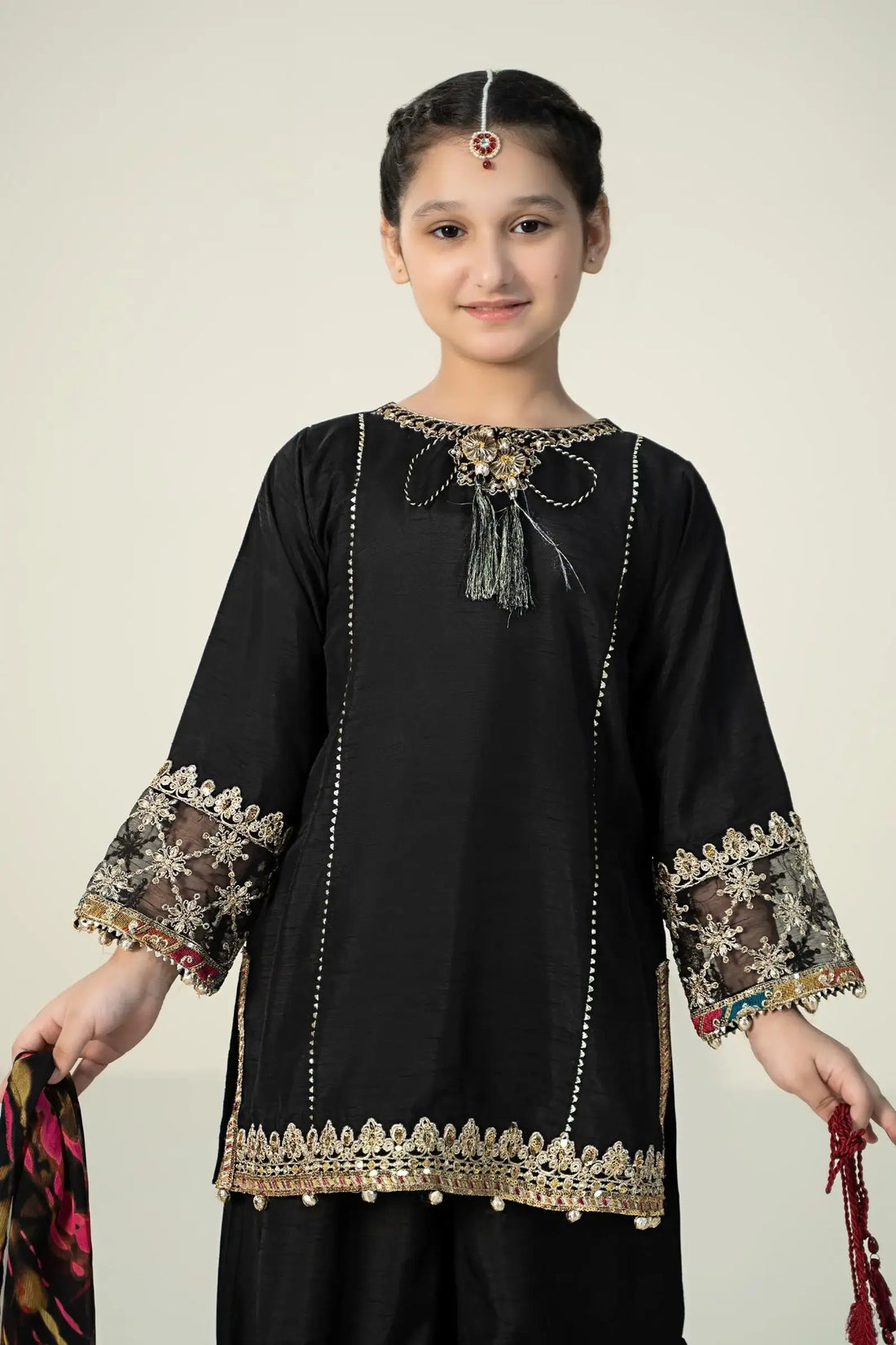 Maria B | Girls | MKS-W24-31 (Black) -  Maria B Maria B Kids - Original Designer Dress - House of Maryam