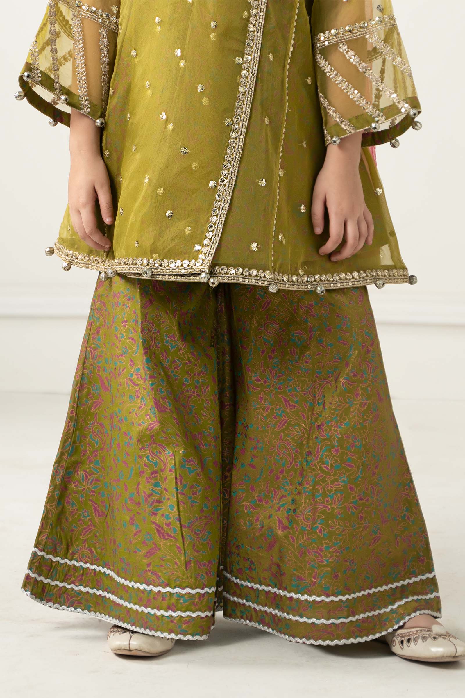 Maria B | Girls | MKS-EF25-11 (Olive Green) -  Maria B Maria B Kids - Original Designer Dress - House of Maryam