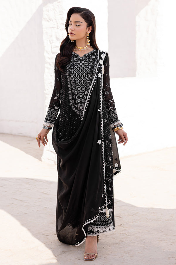Marjjan | Elyna Lawn | REINA MP-44 (BLACK) - Official Marjjan - Agha Fabrics UK
