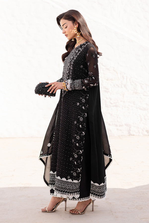 Marjjan | Elyna Lawn | REINA MP-44 (BLACK) - Official Marjjan - Agha Fabrics UK