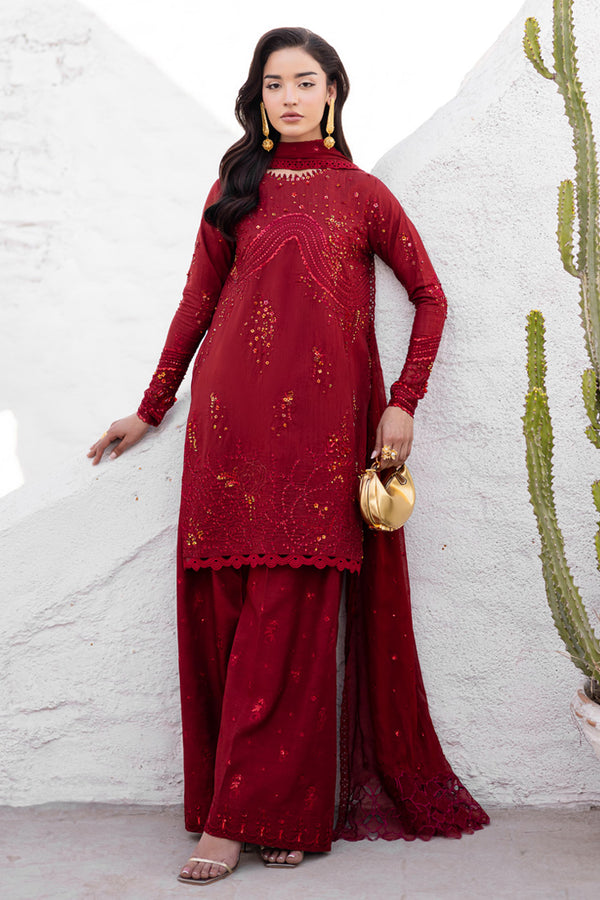 Marjjan | Elyna Lawn | SACRLET MP-48 (RED) - Official Marjjan - Agha Fabrics UK