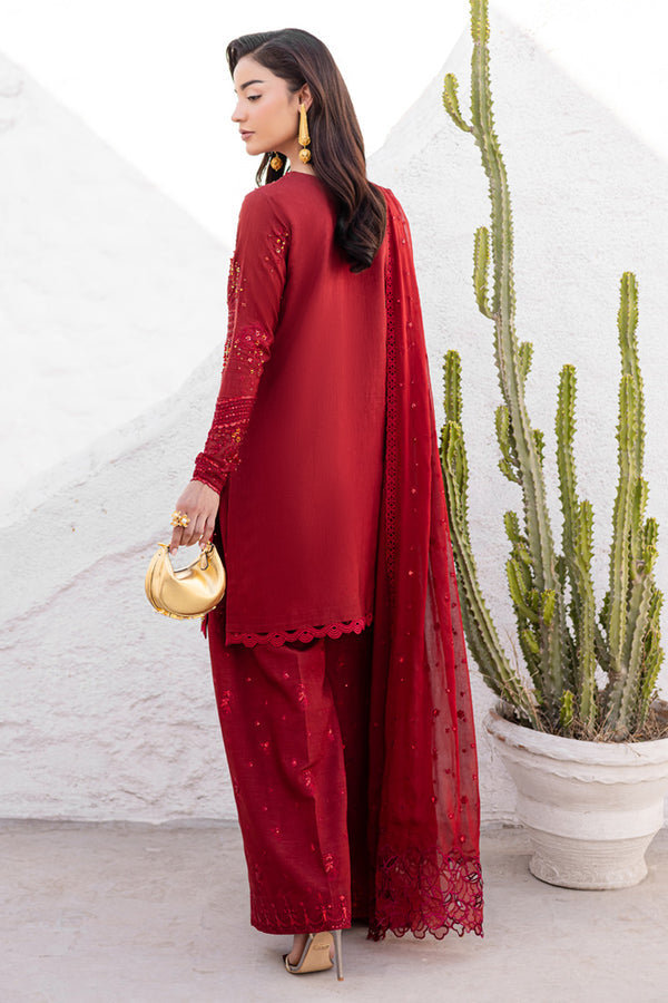 Marjjan | Elyna Lawn | SACRLET MP-48 (RED) - Official Marjjan - Agha Fabrics UK